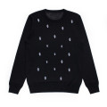 Crew Neck Sweater bordado Knit para homens